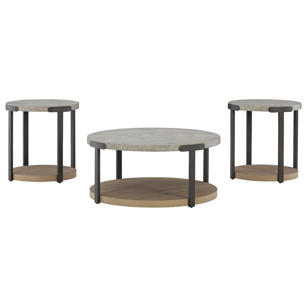 Ashley Darthurst 3-Piece Occasional Table Set in Light Brown and Bronze, , large