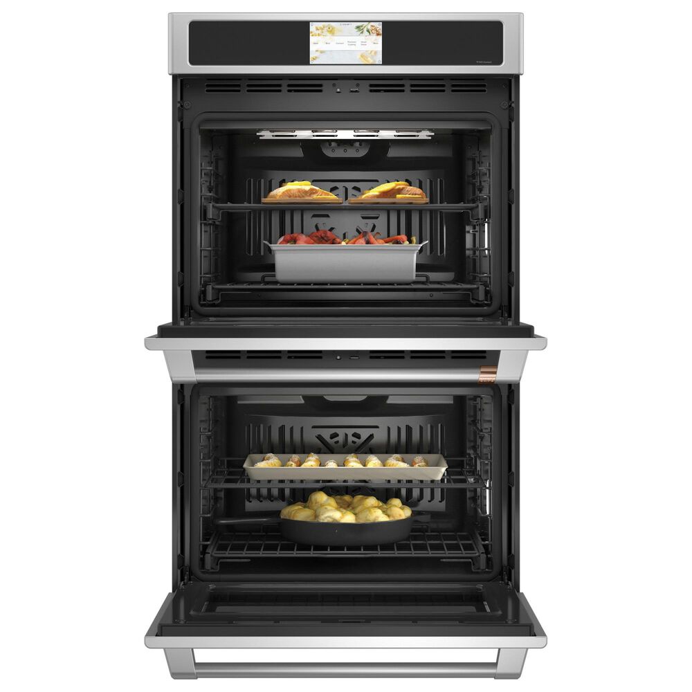 Cafe 2-Piece Kitchen Package with 30" Smart Built-In Convection Double Wall Oven and 30" Gas Cooktop in Stainless Steel, , large