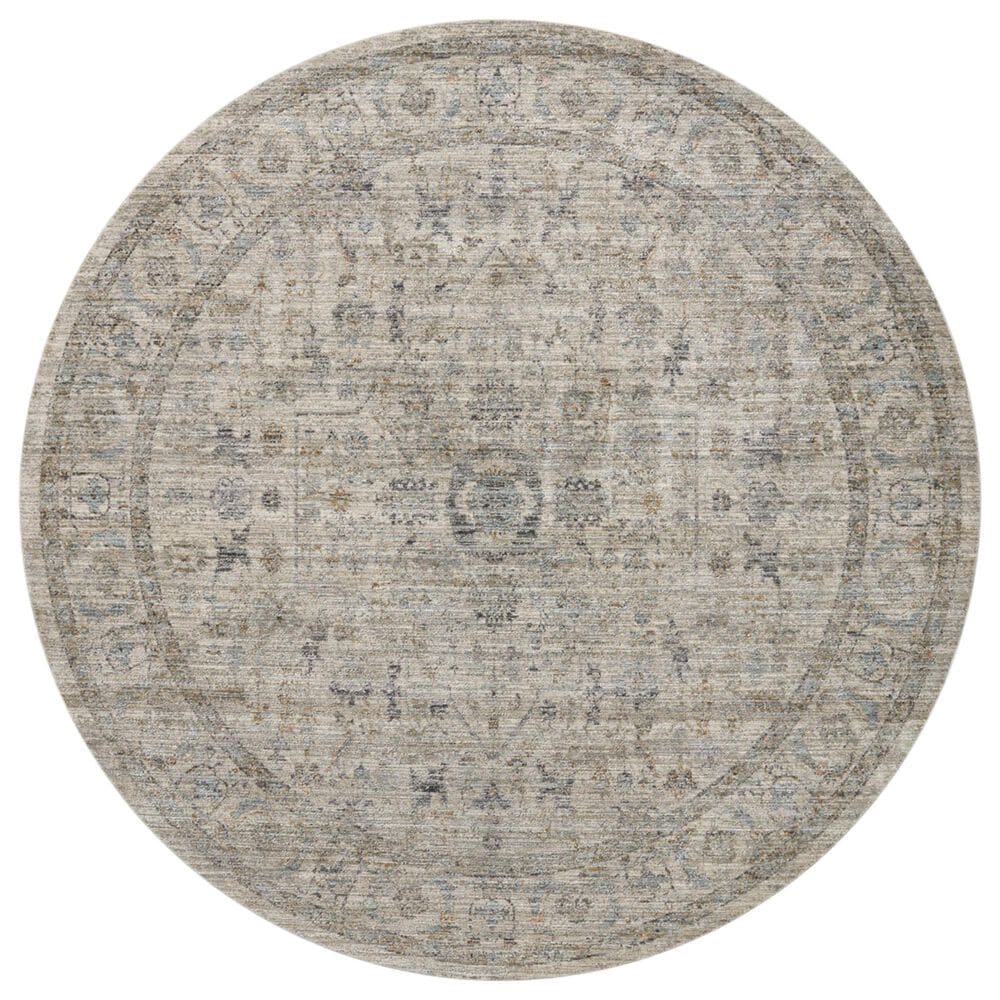 Loloi Katherine 7"10" Round Beige and Mist Area Rug, , large
