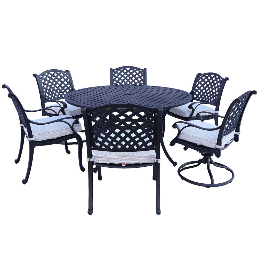 World Source Castle Rock 7-Piece Dining Set in Black, , large