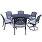 World Source Castle Rock 7-Piece Dining Set in Black, , large