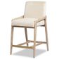Jennifer Taylor Home Arizona 25.5" Counter Stool with Creme White Cushion in Natural Light Brown, , large