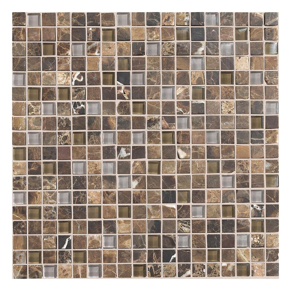 Dal-Tile Stone Radiance 5/8" x 5/8" Mosaic Tile in Wisteria and Tortoise, , large