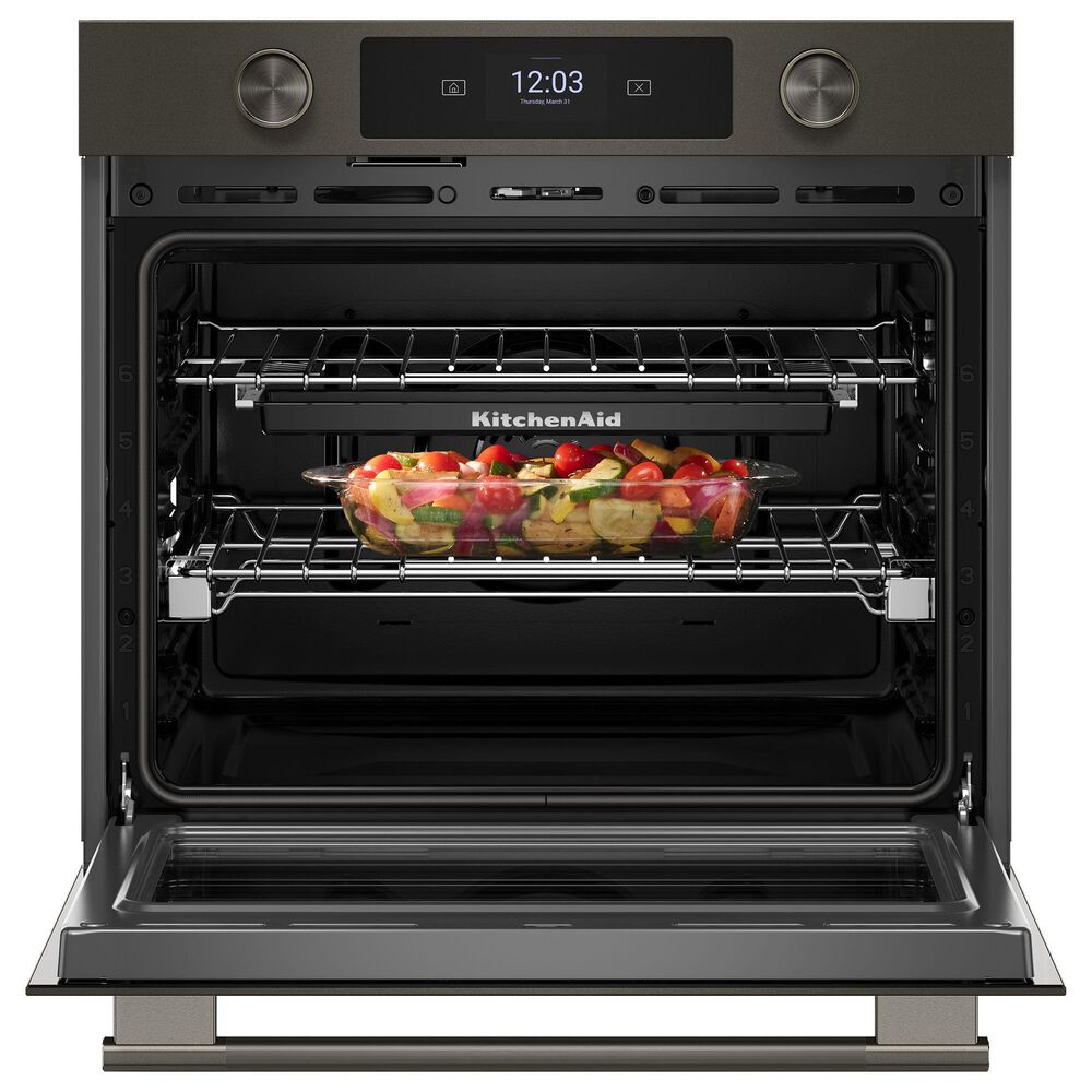 KitchenAid 2-Piece Kitchen Package with Black Ore 30" Smart Single Wall Oven and Stainless Steel 30" Gas Cooktop, , large