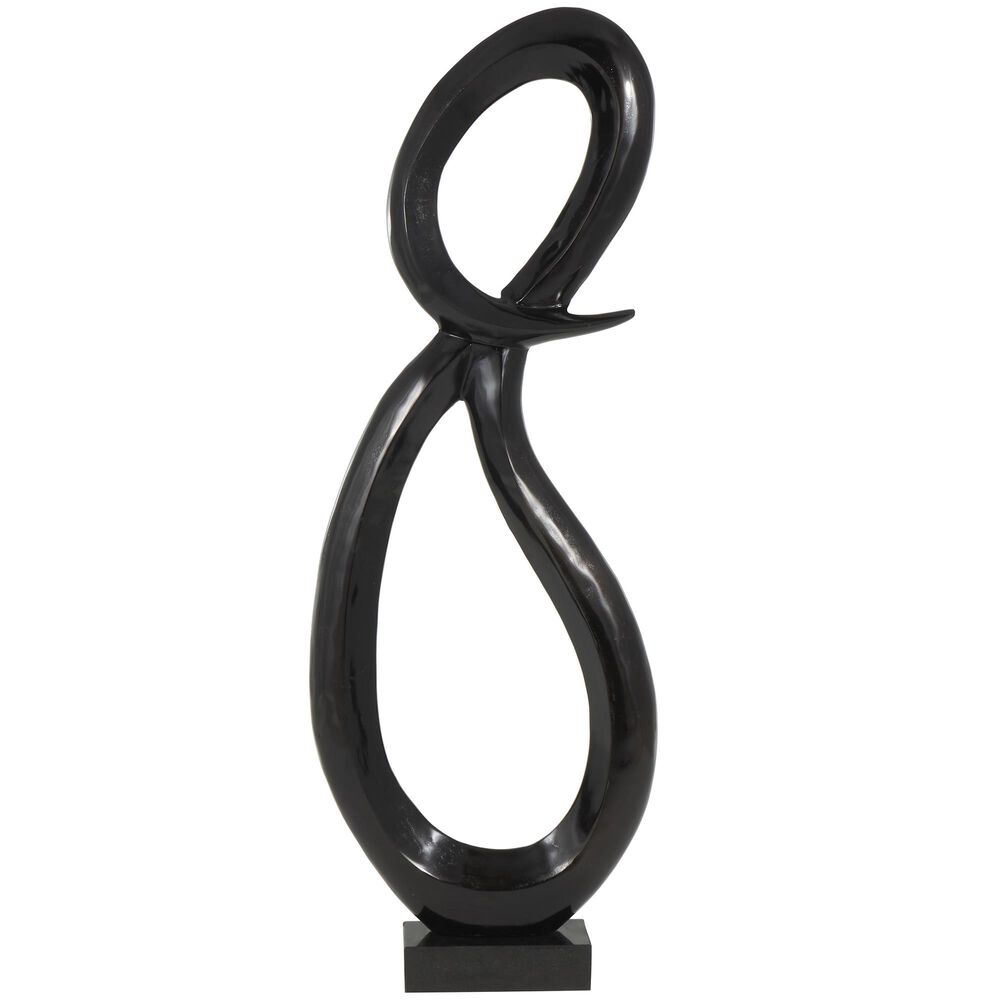 Maple and Jade Abstract Tall Looped Floor Decorative Sculpture with Base in Matte Black, , large