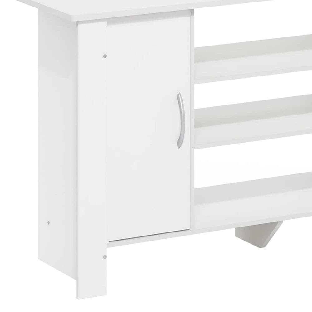 HOMLUX 42.1" Modern TV Stand Entertainment Center with 2-Door in White, , large