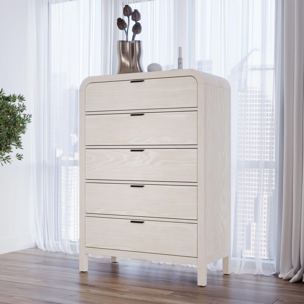 Urban Home Drake 5-Drawer Chest in White, , large