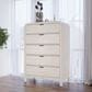 Urban Home Drake 5-Drawer Chest in White, , large