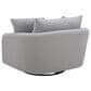 Simeon Collection Boomer Oversized Swivel Accent Chair in Dame Dove Grey, , large