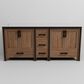 Lexora Home Ziva 80" Double Bathroom Vanity in Rustic Barnwood with 2 cm White Quartz Top and Rectangular Sinks, , large