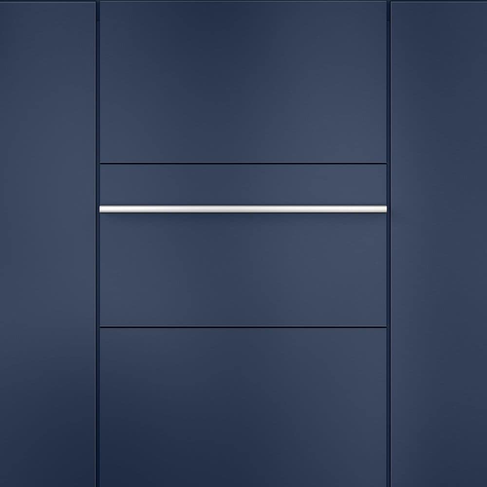 Lexora Home Lafarre 80&quot; Double Bathroom Vanity in Navy Blue with 2 cm White Cultured Marble Top and Rectangular Sinks, , large