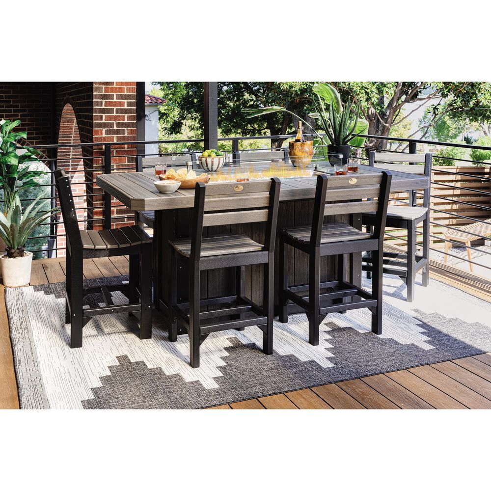 Amish Orchard Island Counter Side Chair in Coastal Gray and Black, , large