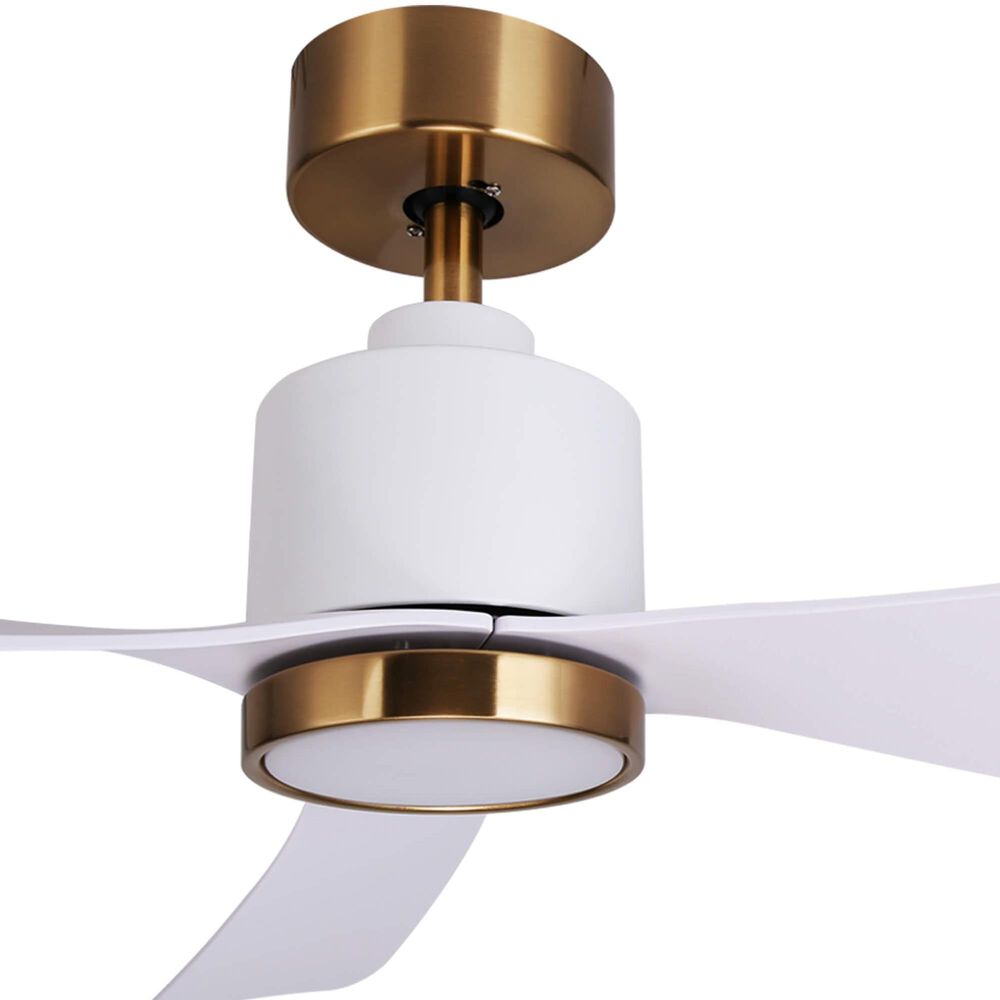 HOMLUX 52" Indoor Ceiling Fan with LED Light in Antique Brass and White, , large