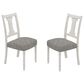 HOMLUX Side Chair with Gray Cushion in White (Set of 2), , large