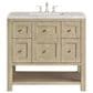 James Martin Vanities Breckenridge 36" Single Vanity in Whitewashed Oak with 3 cm Eternal Jasmine Pearl Quartz Top, , large