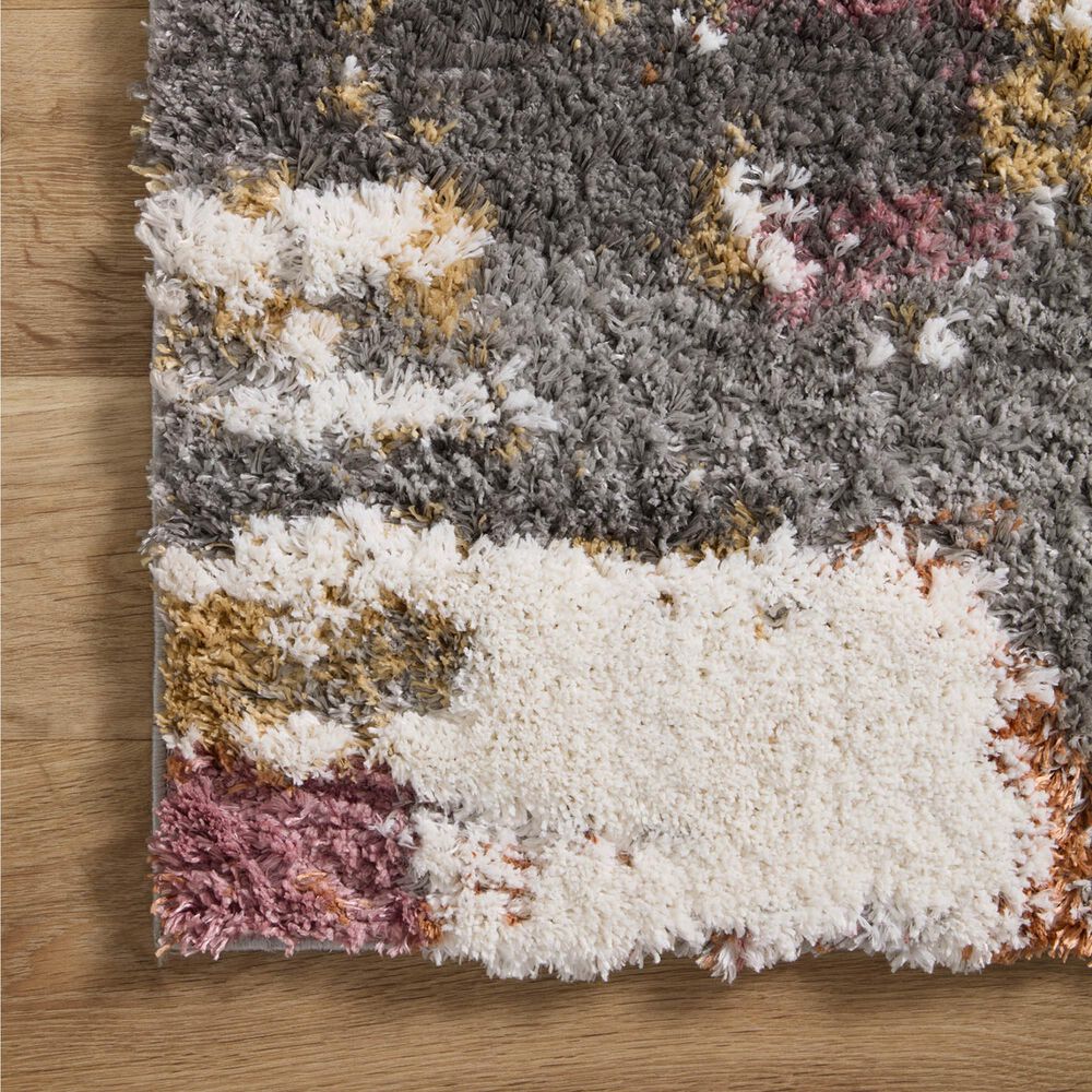 Loloi Levitt Shag 2&#39;7&quot; x 12&#39; Grey and Multicolor Runner, , large
