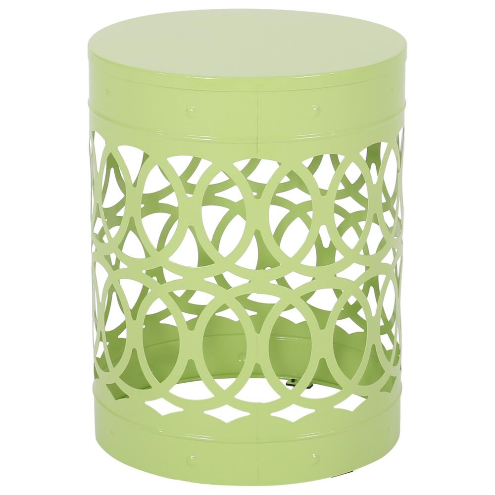 Hearth and Haven Outdoor Side Table with Overlapping Circle Design in Green, , large
