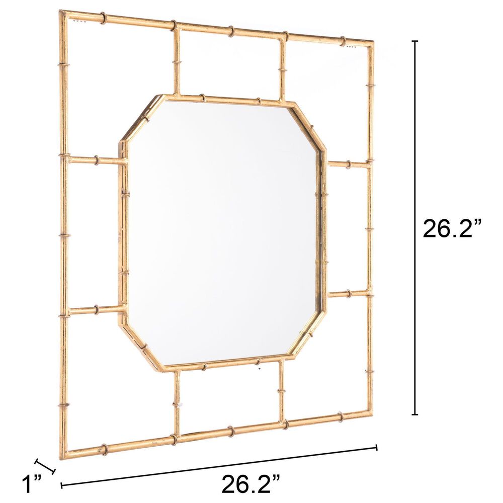 Zuo Modern Bamboo Mirror in Gold, , large