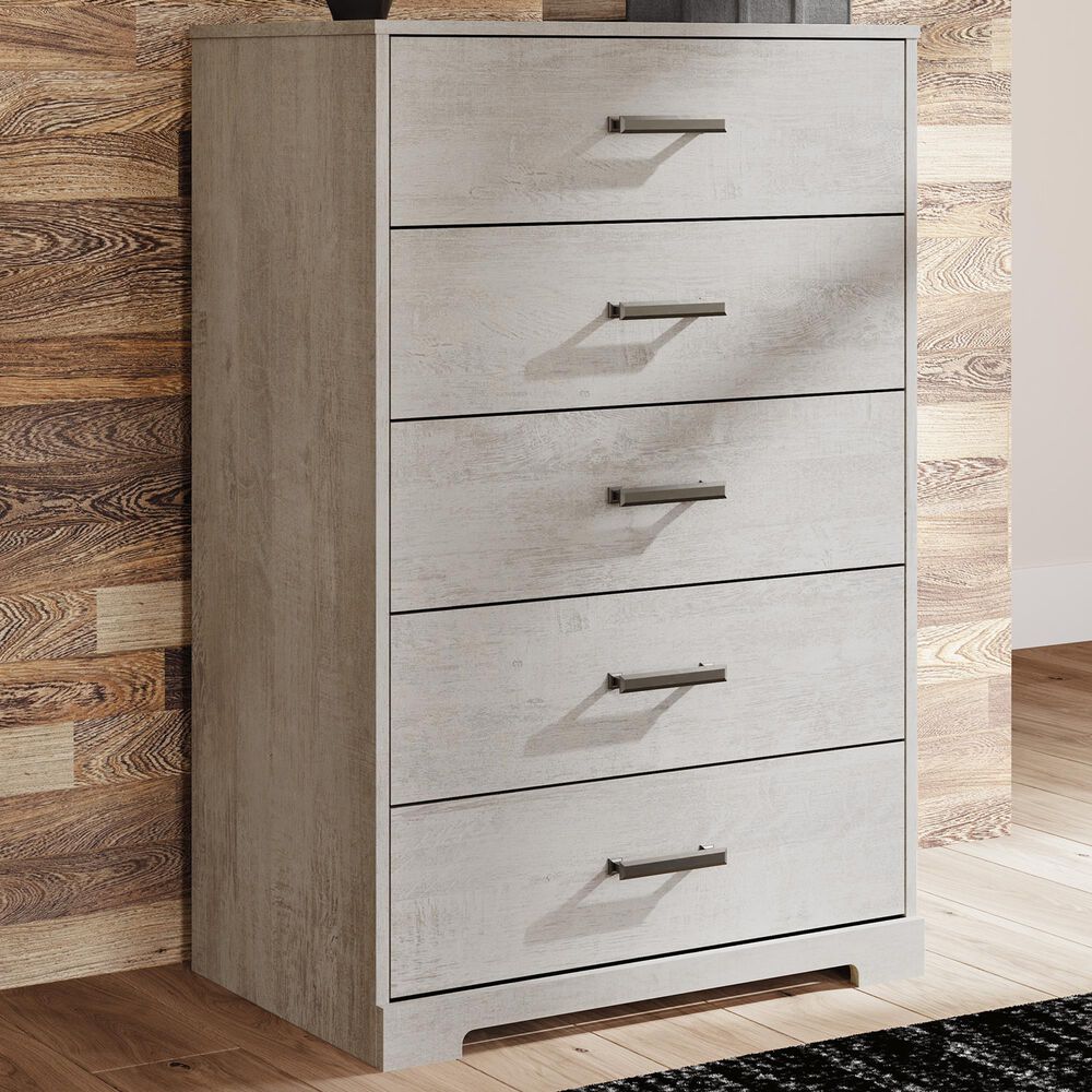 Ashley Shawburn 5-Drawer Chest in Light Gray, , large