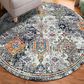 Amer Rugs Montana MON-13 7"6" Round Blue and Orange Area Rug, , large