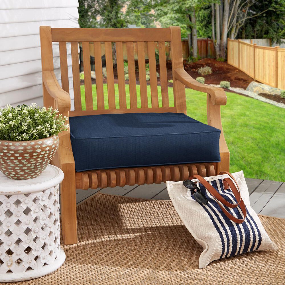 Sorra Home Sunbrella 22.5" Deep Seating Cushion in Spectrum Indigo with White Accent, , large