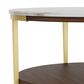 Riverside Furniture Emery Round Cocktail Table in Smoked Cherry and Bronze, , large