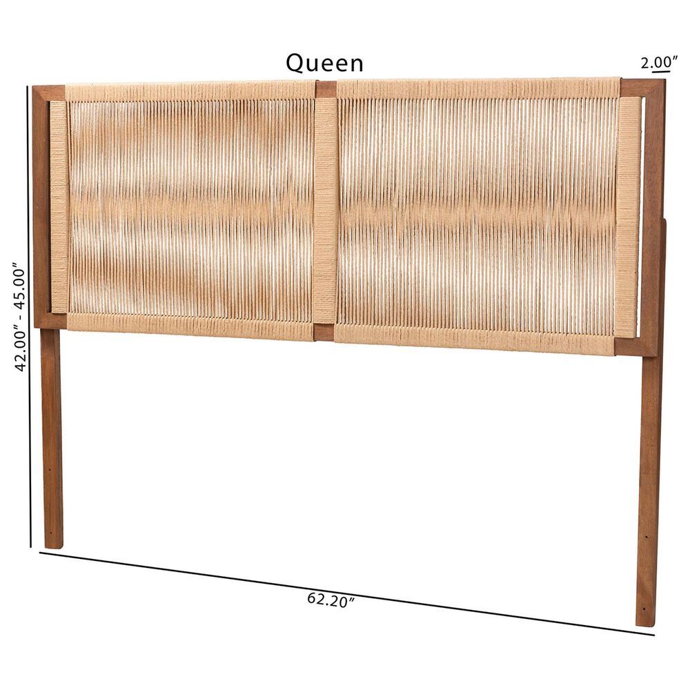 Baxton Studio Holitz King Headboard in Walnut Brown and Light Brown, , large