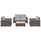Homestyles Boca Raton 4-Piece Patio Loveseat Set in Brown and Gray, , large