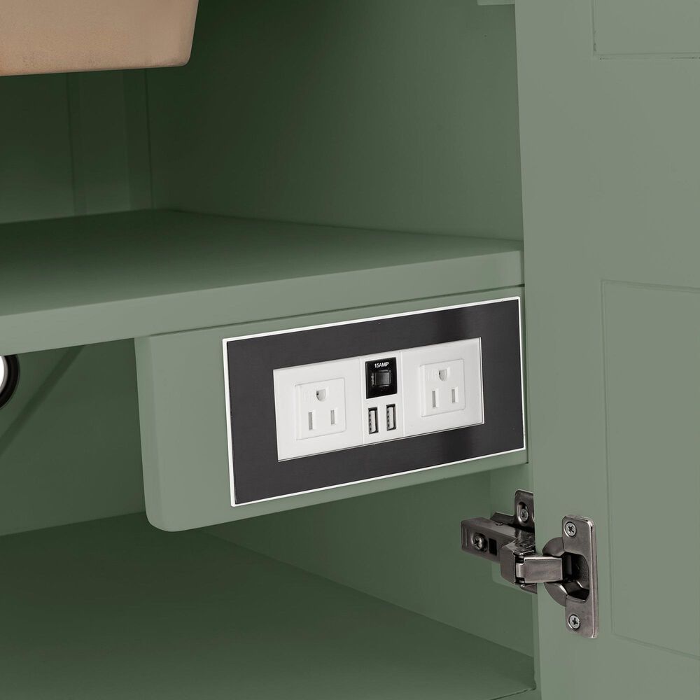 James Martin Vanities Breckenridge 30" Single Bathroom Vanity in Smokey Celadon with Single Hole 3 cm White Zeus Quartz Top and Rectangular Sink, , large