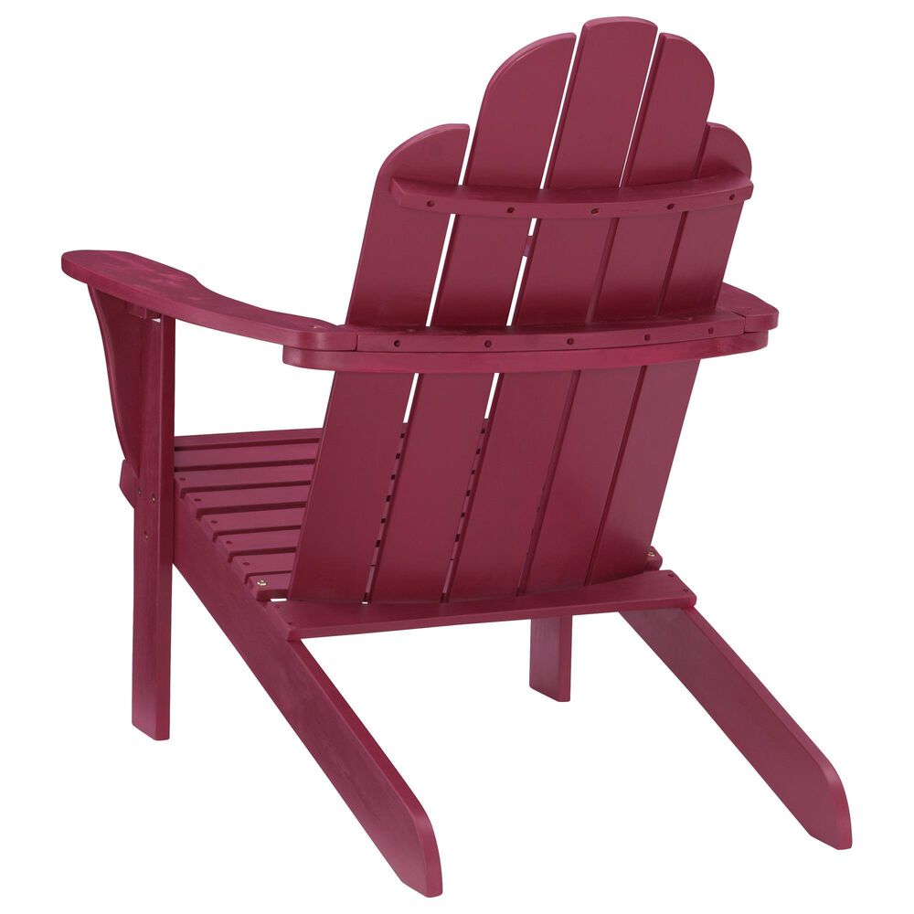 Linon Home Decor Adirondack Patio Chair in Red, , large