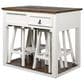 Ardent Home 5-Piece Kitchen Island Set in Aged White and Tobacco, , large