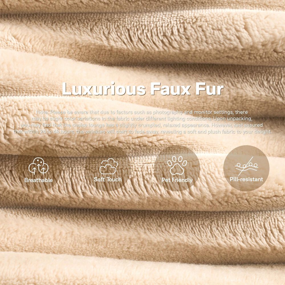 HOMLUX Sectional Sofa, with High-Density Foam and Comfortable Seating in Beige, , large