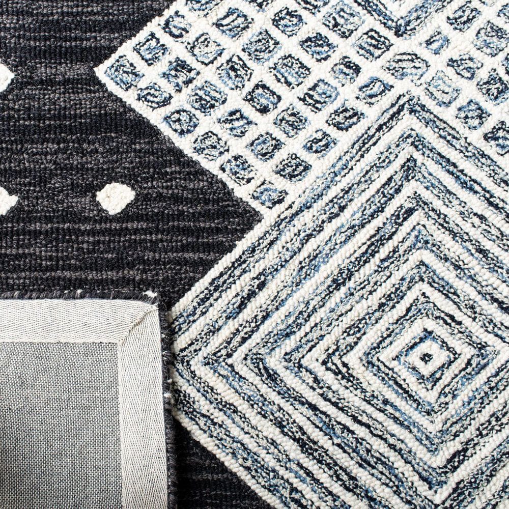 Safavieh Micro-Loop MLP171H 5&#39; x 8&#39; Charcoal and Ivory Area Rug, , large