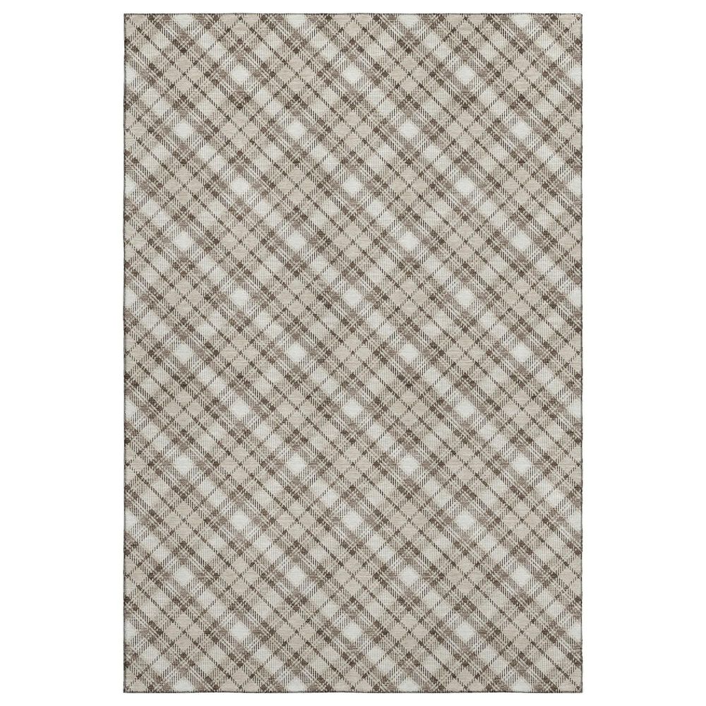 Dalyn Rug Company Soft Essentials Plaid Beige 5" x 7"6" Indoor/Outdoor Area Rug, , large
