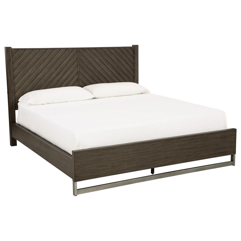 Ashley Arkenton King Panel Bed In Grayish Brown, , large