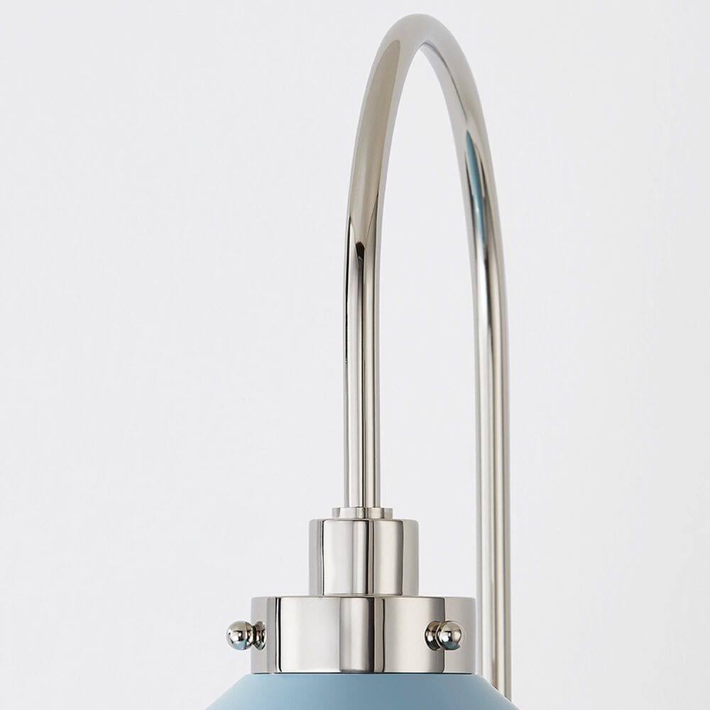 Hudson Valley Lighting Clivedon 1-Light Wall Sconce in Polished Nickel and Blue Bird, , large