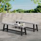 Hearth and Haven Carlisle Patio Bench in Light Grey and Black (Set of 2), , large