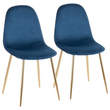 Lumisource Pebble Dining Chair in Blue/Gold (Set of 2), , large