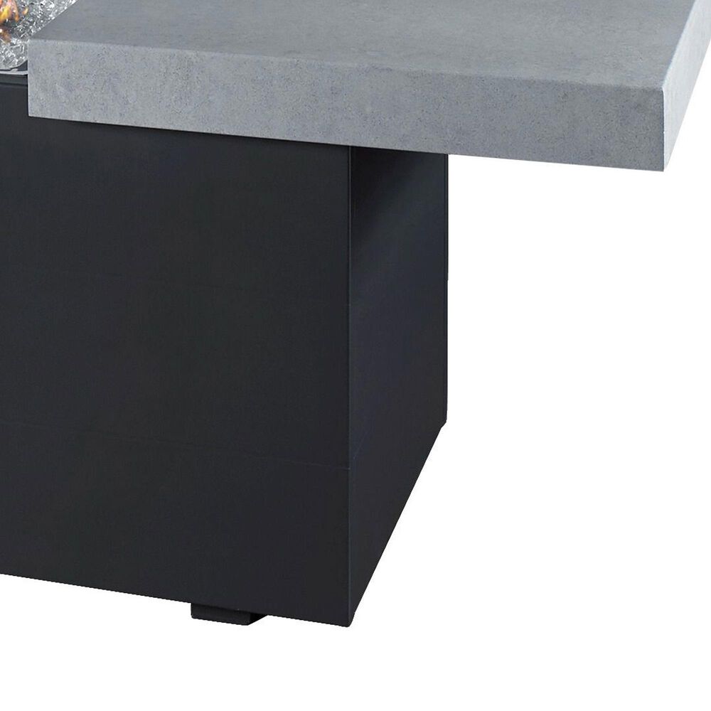 Slate and Company Rectangular Functional Fire Pit in Black and Concrete, , large