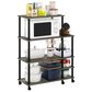 HOMLUX Turn-N-Tube 3-Tier Rolling Kitchen Shelf Cart in French Oak Grey and Black, , large