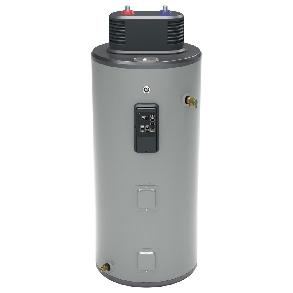 GE Appliances 50-Gallon Smart Short Electric Water Heater with Flexible Capacity in Gray, , large