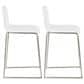 Lumisource Mara Counter Stool with White Cushion in Stainless Steel (Set of 2), , large