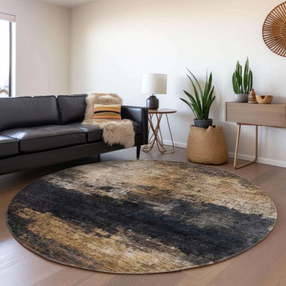 Dalyn Rug Company Nouveau NV17 8&#39; Round Charcoal Indoor/Outdoor Area Rug, , large