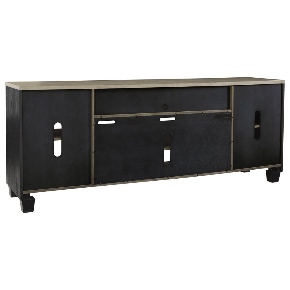 Ashley Foyland 83&quot; TV Stand in Brushed Black and Dusty Grayish Brown, , large