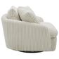 Simeon Collection Boomer Oversized Swivel Accent Chair in Mega Ivory, , large