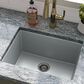 MS International 21.75" Undermount Single Bowl Kitchen Sink in Matte Gray, , large