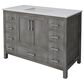 Lexora Home Jacques 48" Single Bathroom Vanity in Distressed Grey with 2 cm White Cultured Marble Top and Rectangular Sink, , large