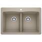 Blanco Diamond 33" Equal Double Dual Mount Kitchen Sink in Truffle, , large
