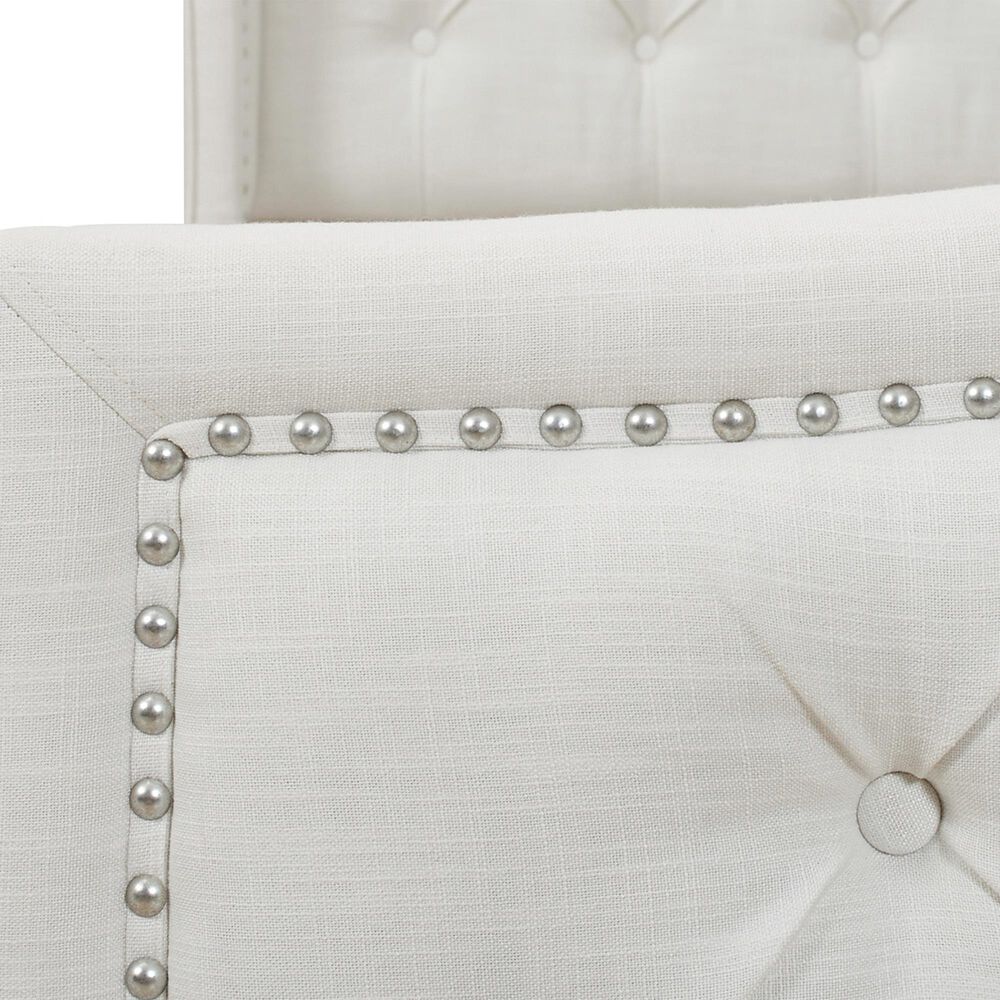 Jennifer Taylor Home Marcella King Upholstered Bed in Antique White