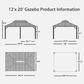 HOMLUX 12" x 20" Outdoor Hardtop Gazebo in Brown, , large